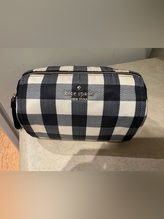 kate spade Accessories - kate spade Chelsea Black and White Gingham Toiletry Pouch